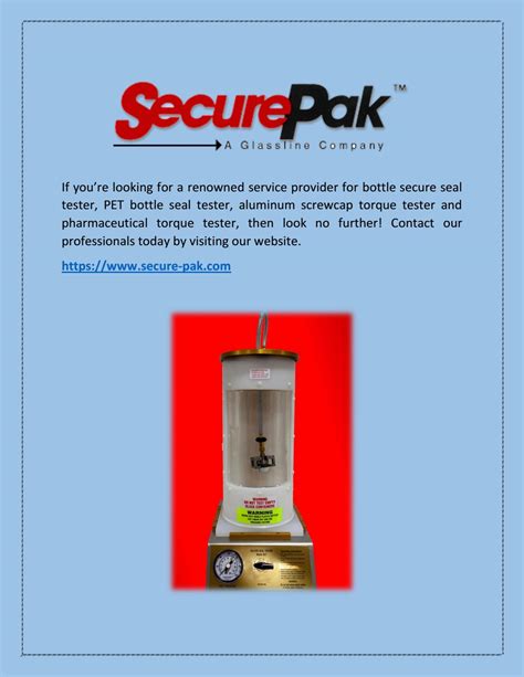 secure seal tester|securepak net.